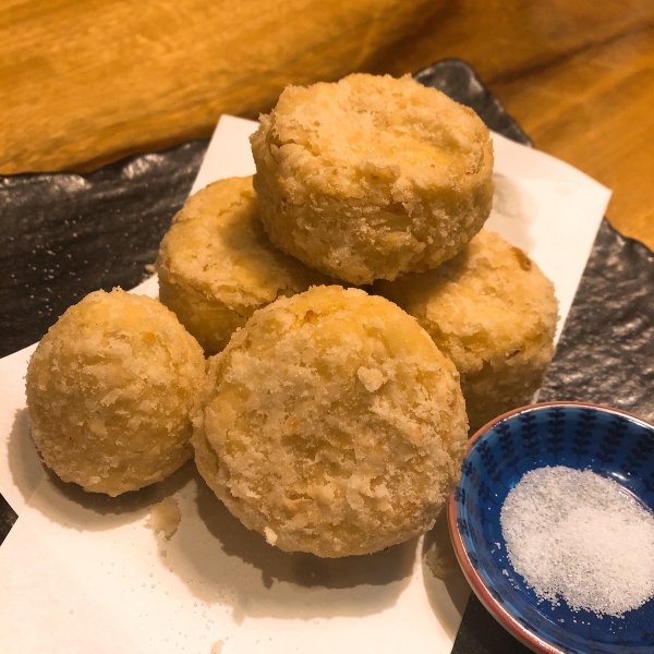 トウモロコシのぶつ切り唐揚げ